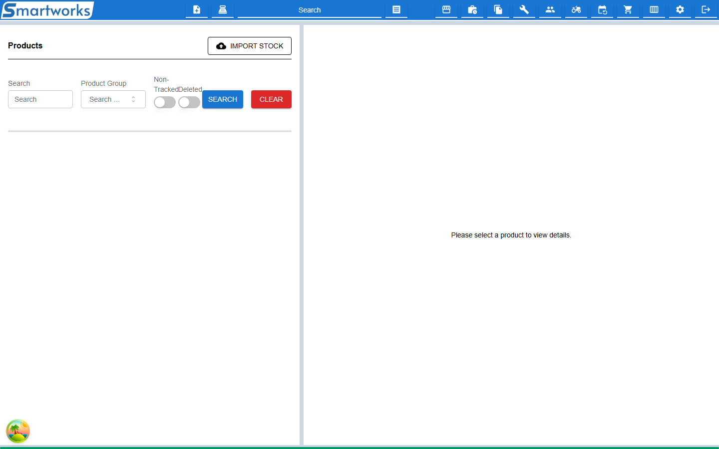 The Products list with search filters, beside the Product Details pane
