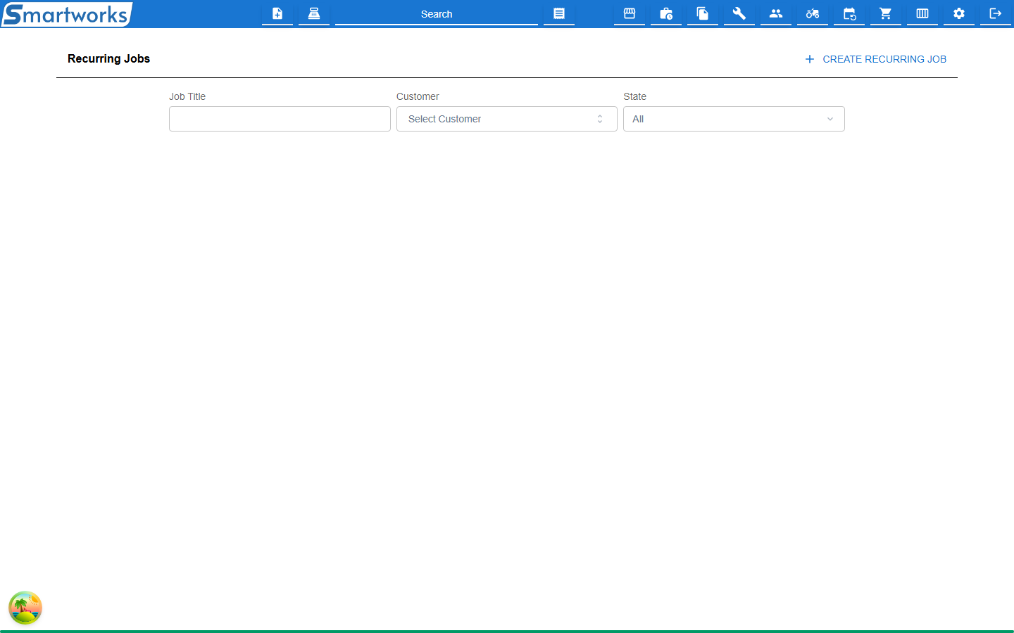 The Recurring Jobs list with filters above a table of schedules, their frequency, next run date and state